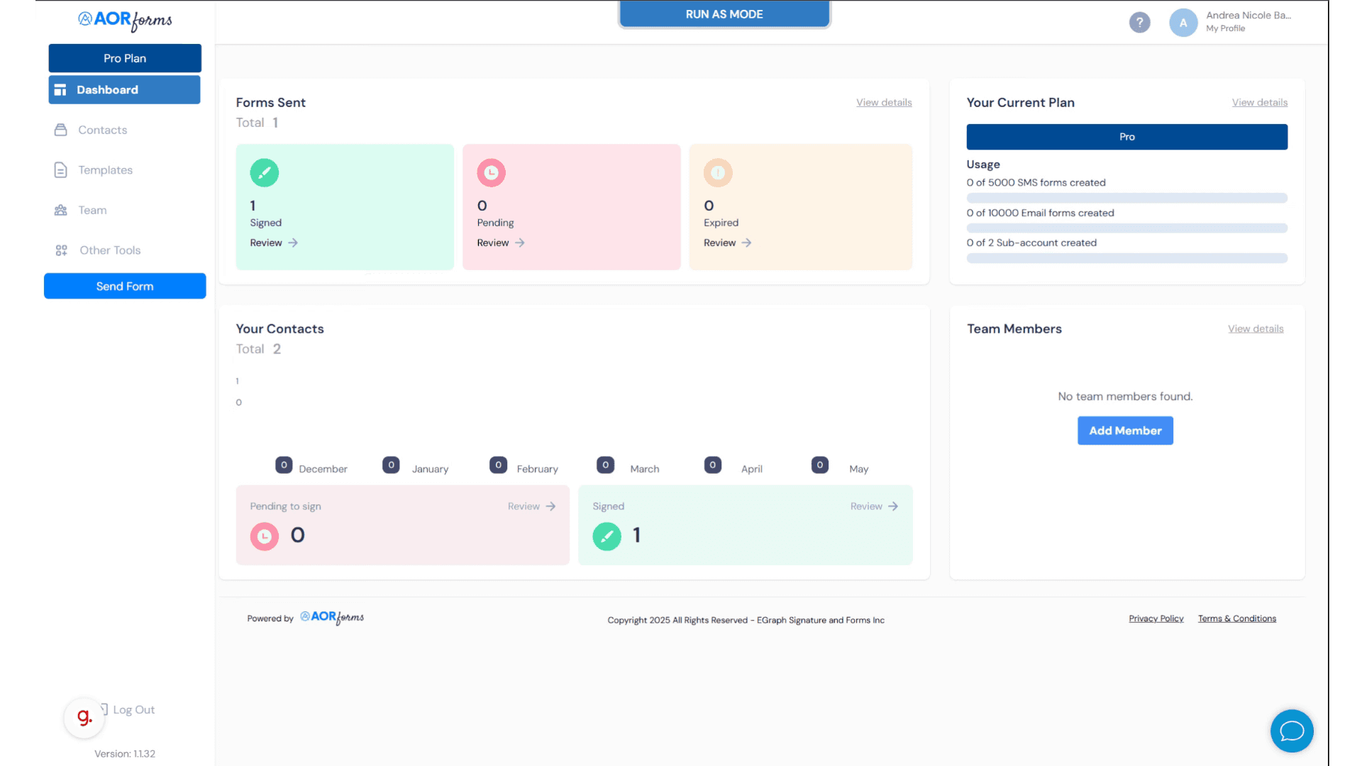 Document sending workflow in AORForms